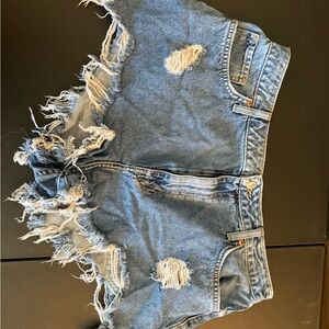 Forever 21 Blue Distressed Jean Shorts